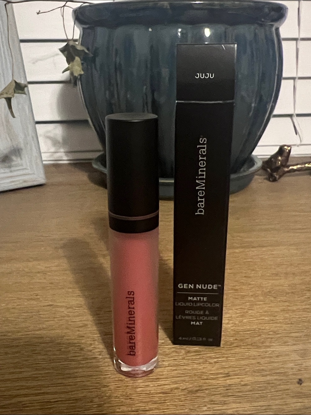 NIB bareMinerals Gen Nude Matte Liquid Lipcolor Juju - Soft Rose Pink